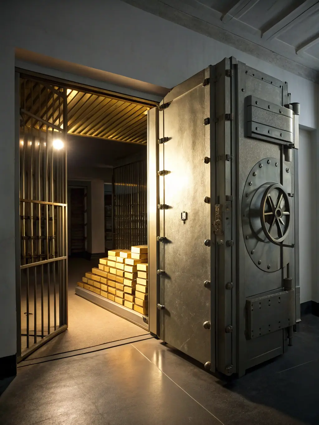 A secure vault with gold bars and currency, representing the safeguarding of assets and effective risk management practices.